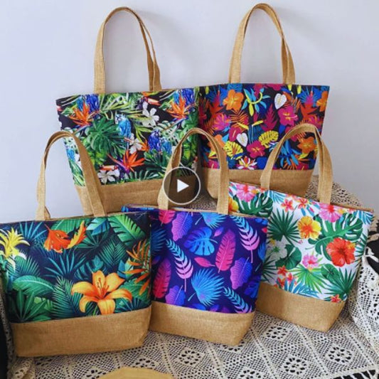 Sac motif tropical Polynésien imprimé floral