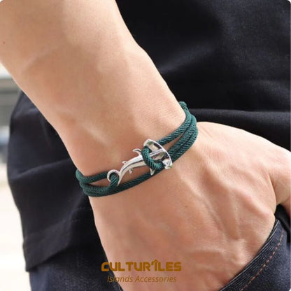 Bracelet Requin - Bracelet de corde nautique- Bracelet hommes - Bracelet femmes