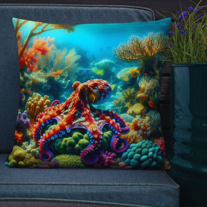 Coussin Déco Haut de Gamme - La Pieuvre des Abysses