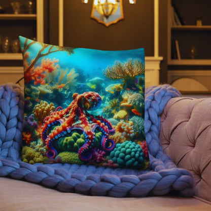 Coussin Déco Haut de Gamme - La Pieuvre des Abysses