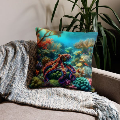 Coussin Déco Haut de Gamme - La Pieuvre des Abysses