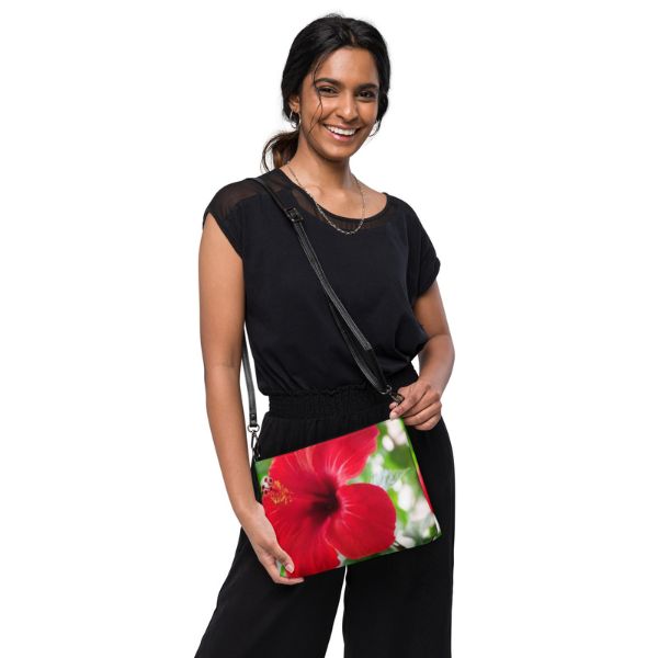 Sac bandoulière Design Hibiscus Rouge des Antilles