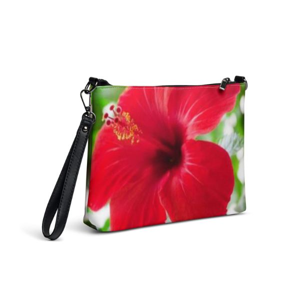 Sac bandoulière Design Hibiscus Rouge des Antilles