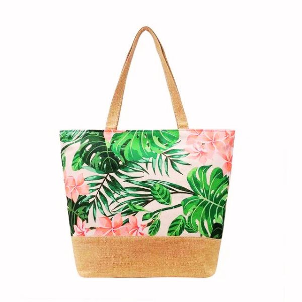 Sac à main fourre tout femme motif tropical Polynésien -  impression florale