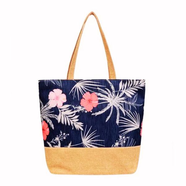 Sac à main fourre tout femme motif tropical Polynésien -  impression florale