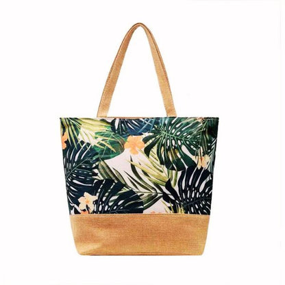 Sac à main fourre tout femme motif tropical Polynésien -  impression florale