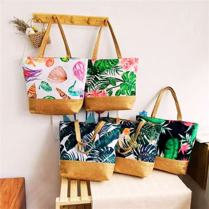 Sac à main fourre tout femme motif tropical Polynésien -  impression florale