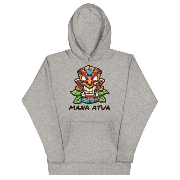 Sweat Shirt  à capuche Gris pour Homme ou Femme  -  Mana Atua - Maori