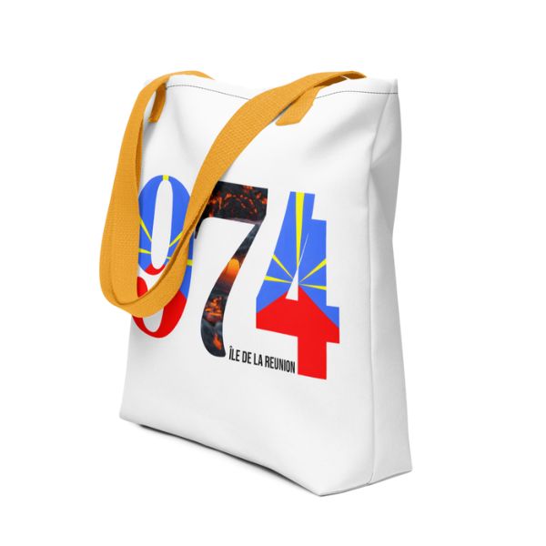 Tote Bag Bio Design 974 La Réunion – Symbole du Volcan Piton de la Fournaise