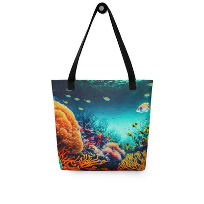 Tote Bag Fond Marin – L’Éclat des Coraux Tropicaux