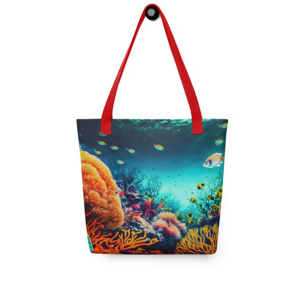 Tote Bag Fond Marin – L’Éclat des Coraux Tropicaux