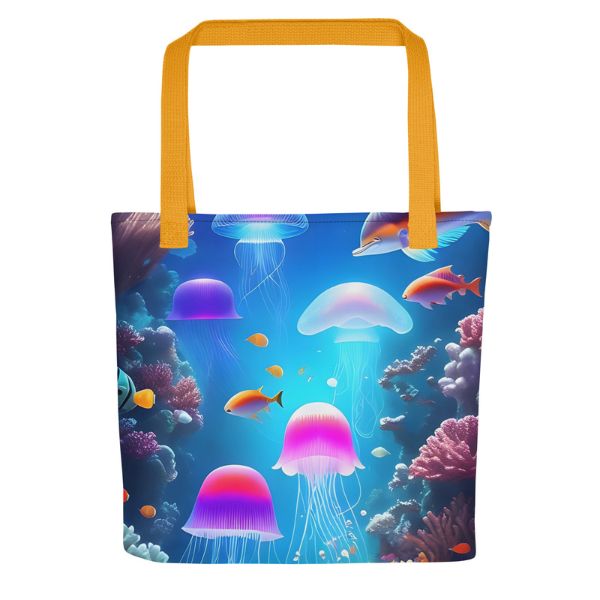 Tote Bag Faune Marine – L'Élégance Envoûtante des Méduses Phosphorescentes