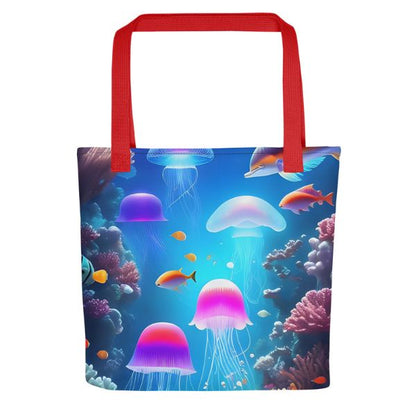 Tote Bag Faune Marine – L'Élégance Envoûtante des Méduses Phosphorescentes