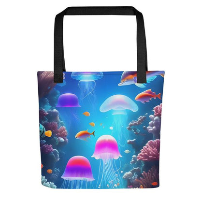 Tote Bag Faune Marine – L'Élégance Envoûtante des Méduses Phosphorescentes