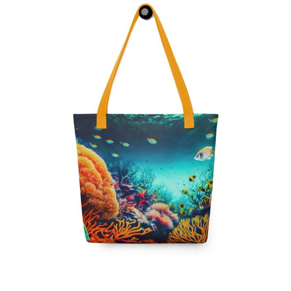 Tote Bag Fond Marin – L’Éclat des Coraux Tropicaux