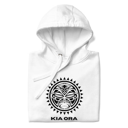 Sweat Shirt  à capuche Blanc pour Homme - Visage Maori  - KIA ORA