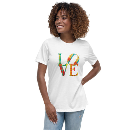 T-shirt Imprimé Madras Femme - LOVE - T-shirt Femmes - Guadeloupe - Martinique - Antilles